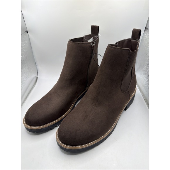Kensie Shoes - KENSIE Women's KAYLA Suede Boot Size 9 Brown Side Zip Chelsea Bootie